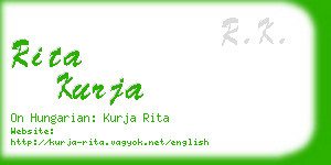 rita kurja business card